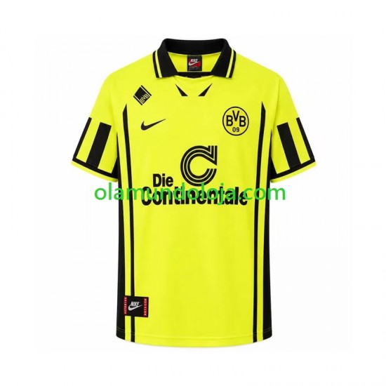 Camisola Borussia Dortmund 1996 Retro Homem Equipamento Primeiro Manga Curta
